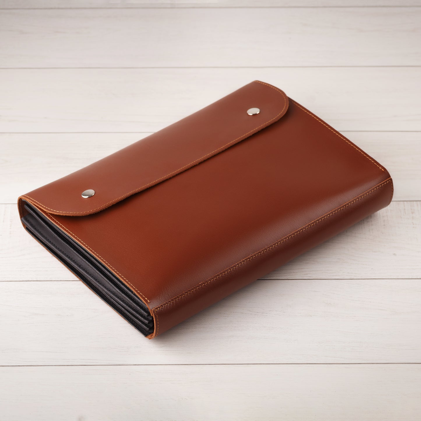 Leather File Folder, Accordian File Organizer, Leather Holder A4 for documents, Vertical Expanding Folder