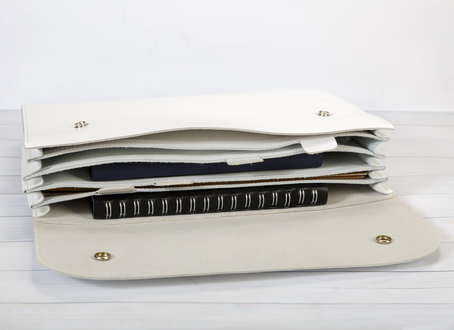 Leather File Folder, Accordian File Organizer, Leather Holder A4 for documents, Vertical Expanding Folder