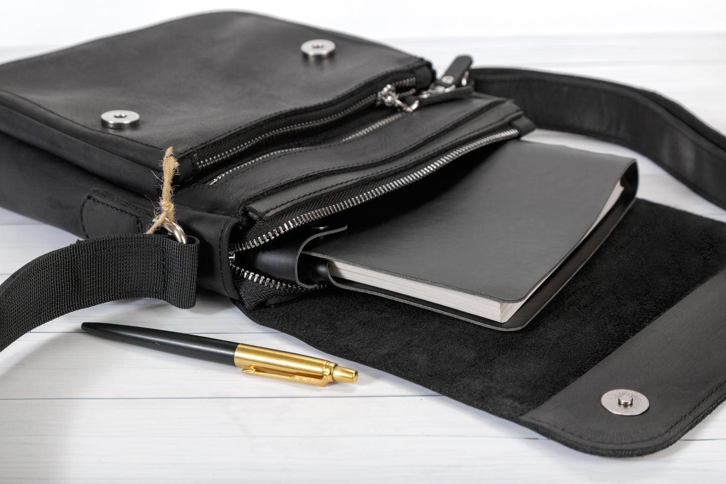 Mens Leather Messenger Bag, Crossbody Leather Men Everyday Satchel Bag