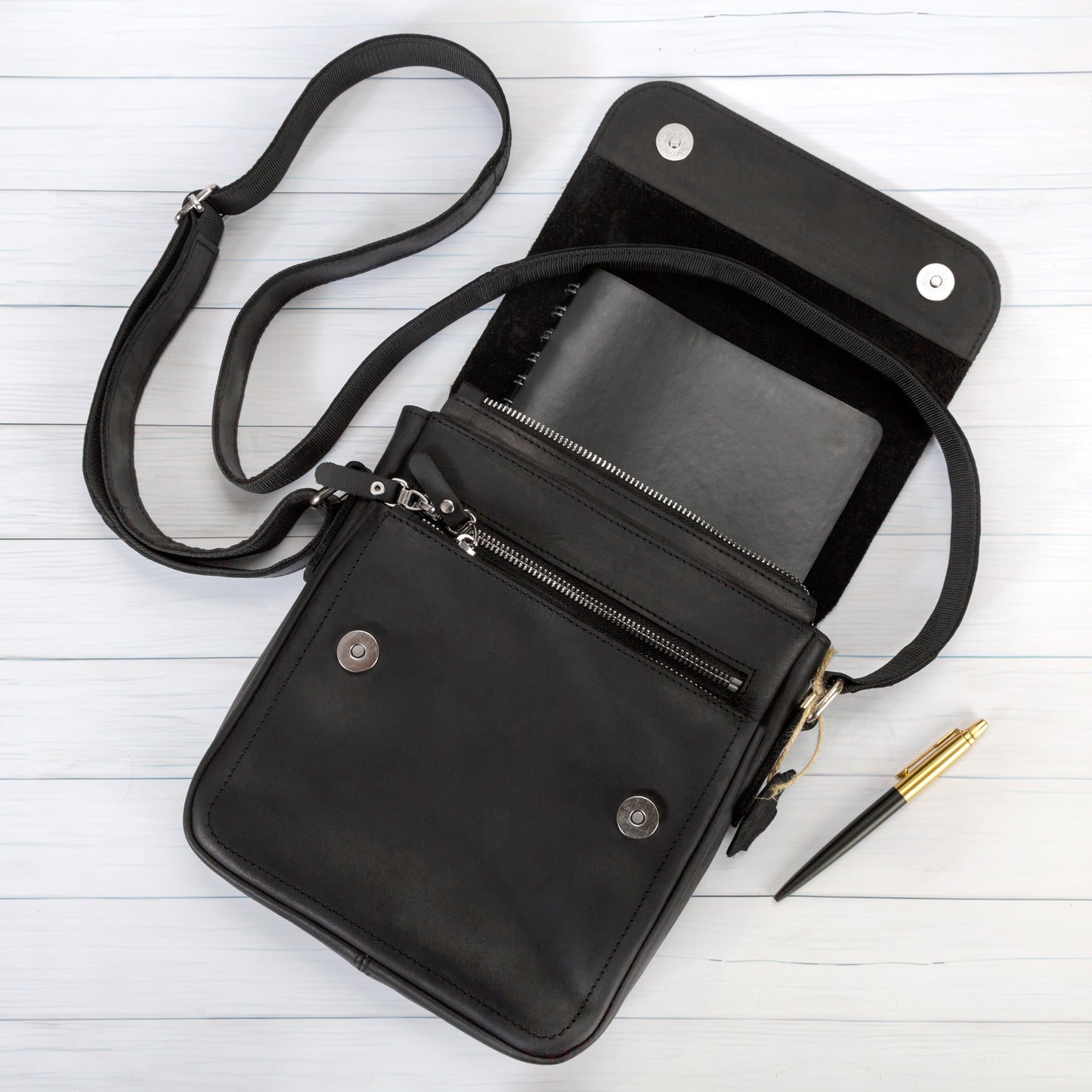 Mens Leather Messenger Bag, Crossbody Leather Men Everyday Satchel Bag