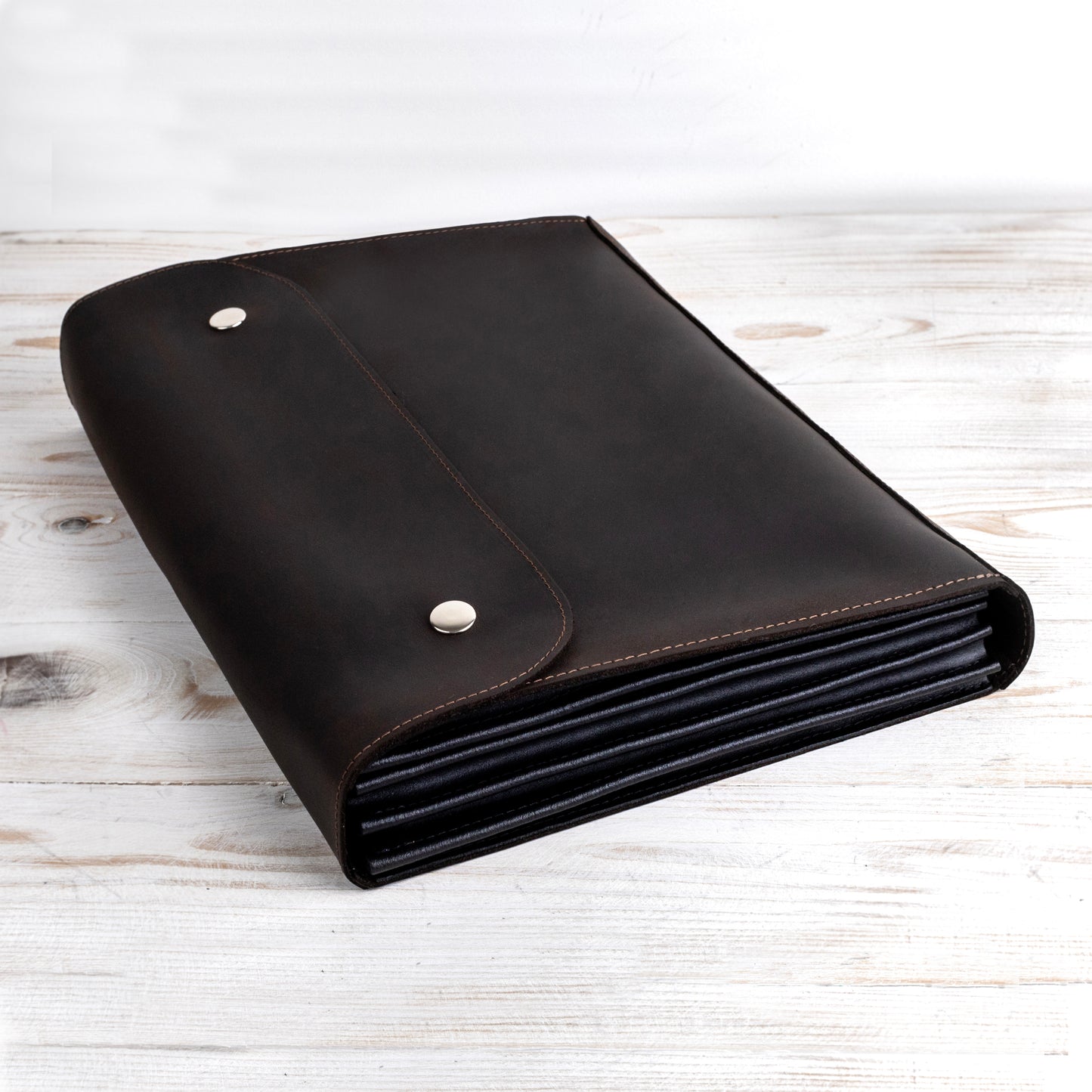 Leather File Folder, Accordian File Organizer, Leather Holder A4 for documents, Vertical Expanding Folder