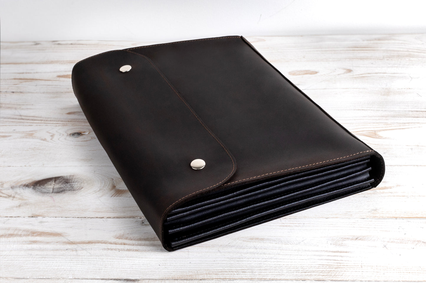 Leather File Folder, Accordian File Organizer, Leather Holder A4 for documents, Vertical Expanding Folder