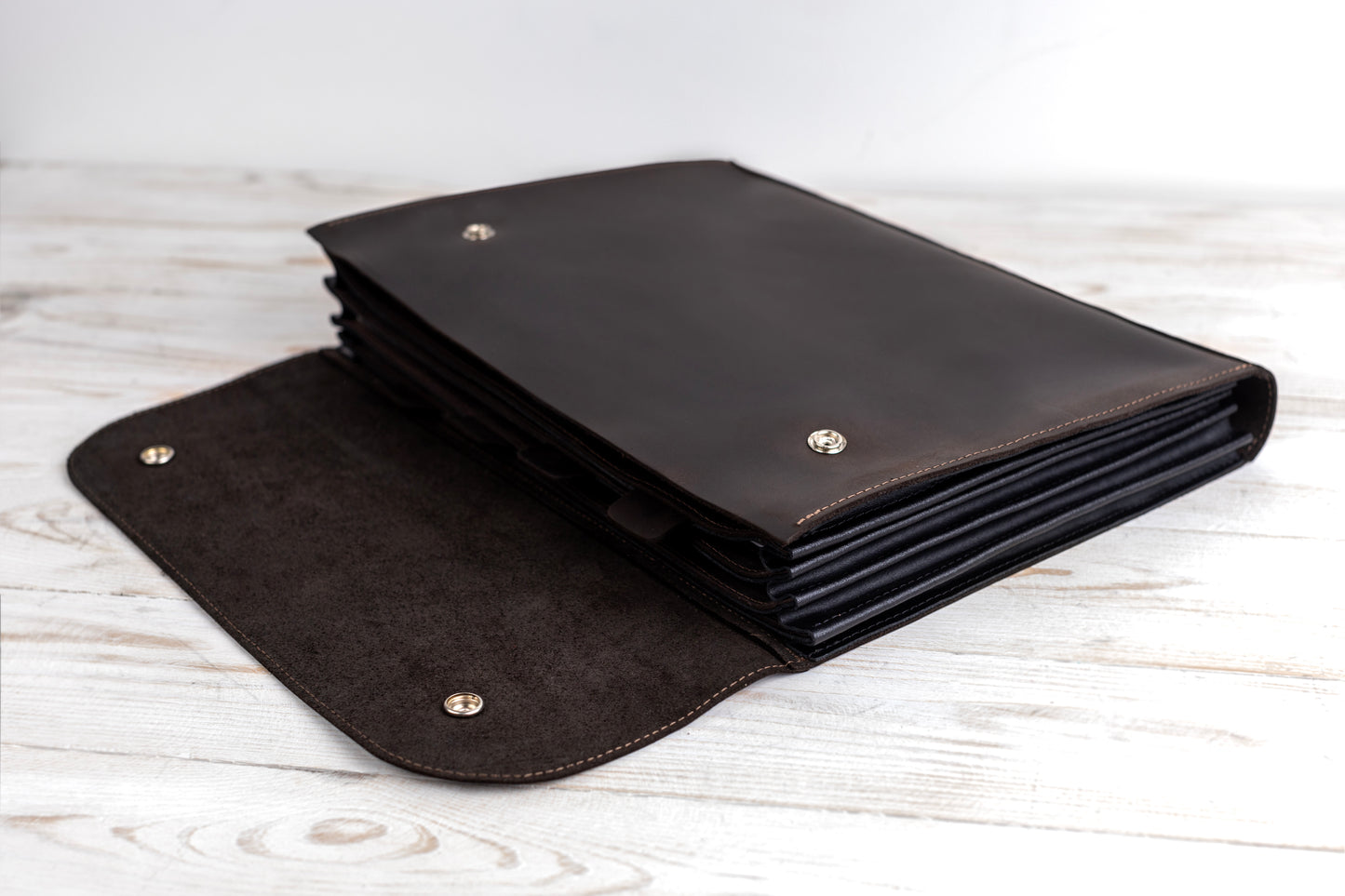 Leather File Folder, Accordian File Organizer, Leather Holder A4 for documents, Vertical Expanding Folder