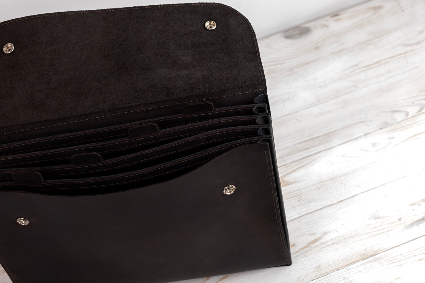Leather File Folder, Accordian File Organizer, Leather Holder A4 for documents, Vertical Expanding Folder