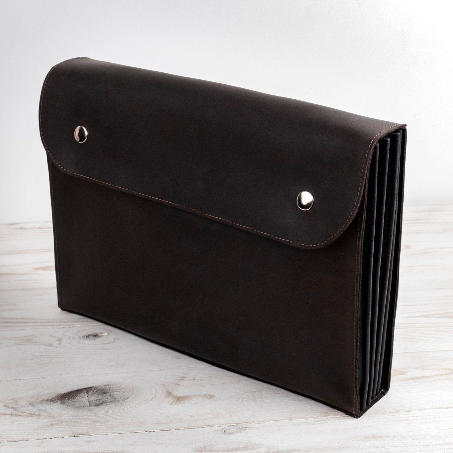 Leather File Folder, Accordian File Organizer, Leather Holder A4 for documents, Vertical Expanding Folder