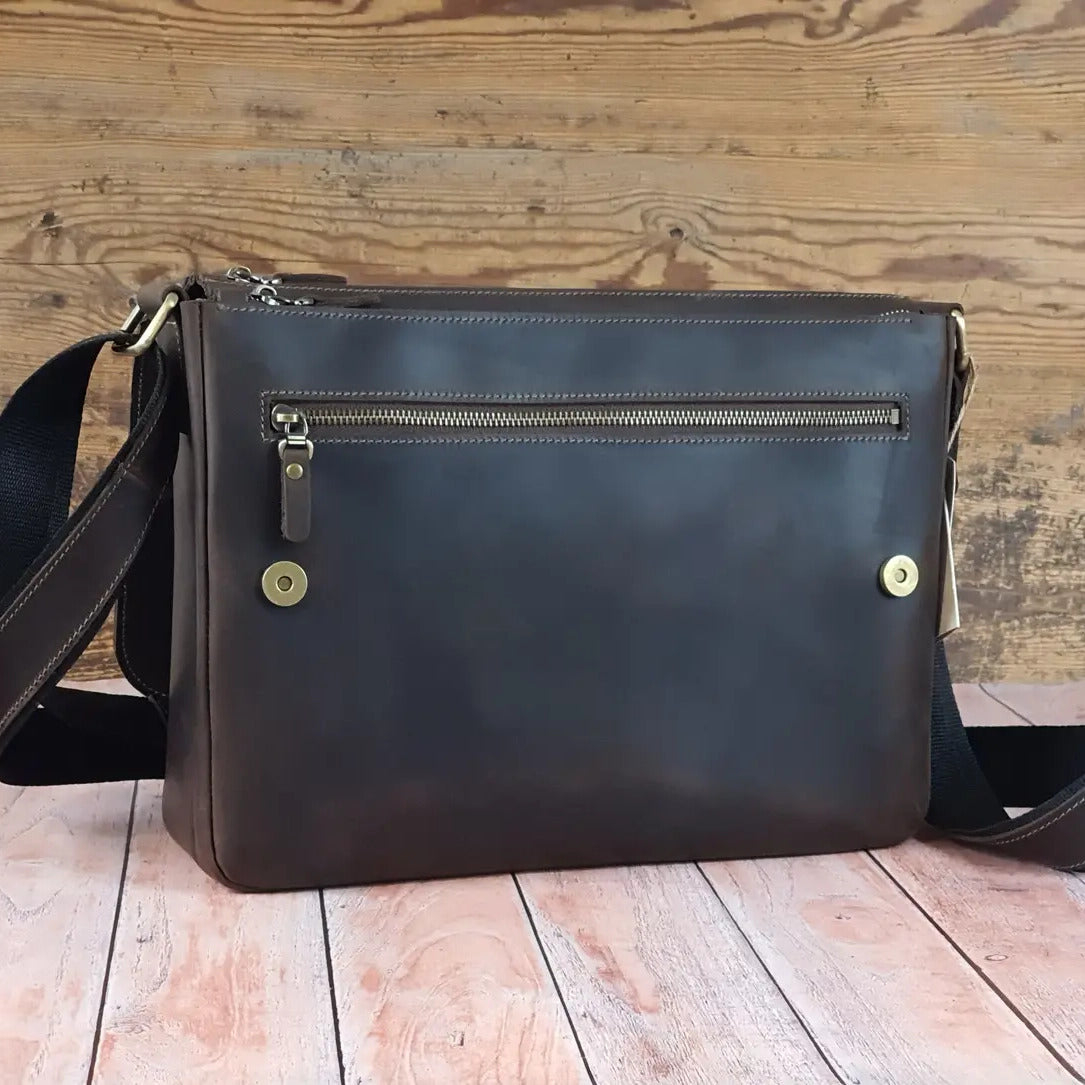 Men Messenger Bag Leather, Crossbody Leather Mens Satchel Bag