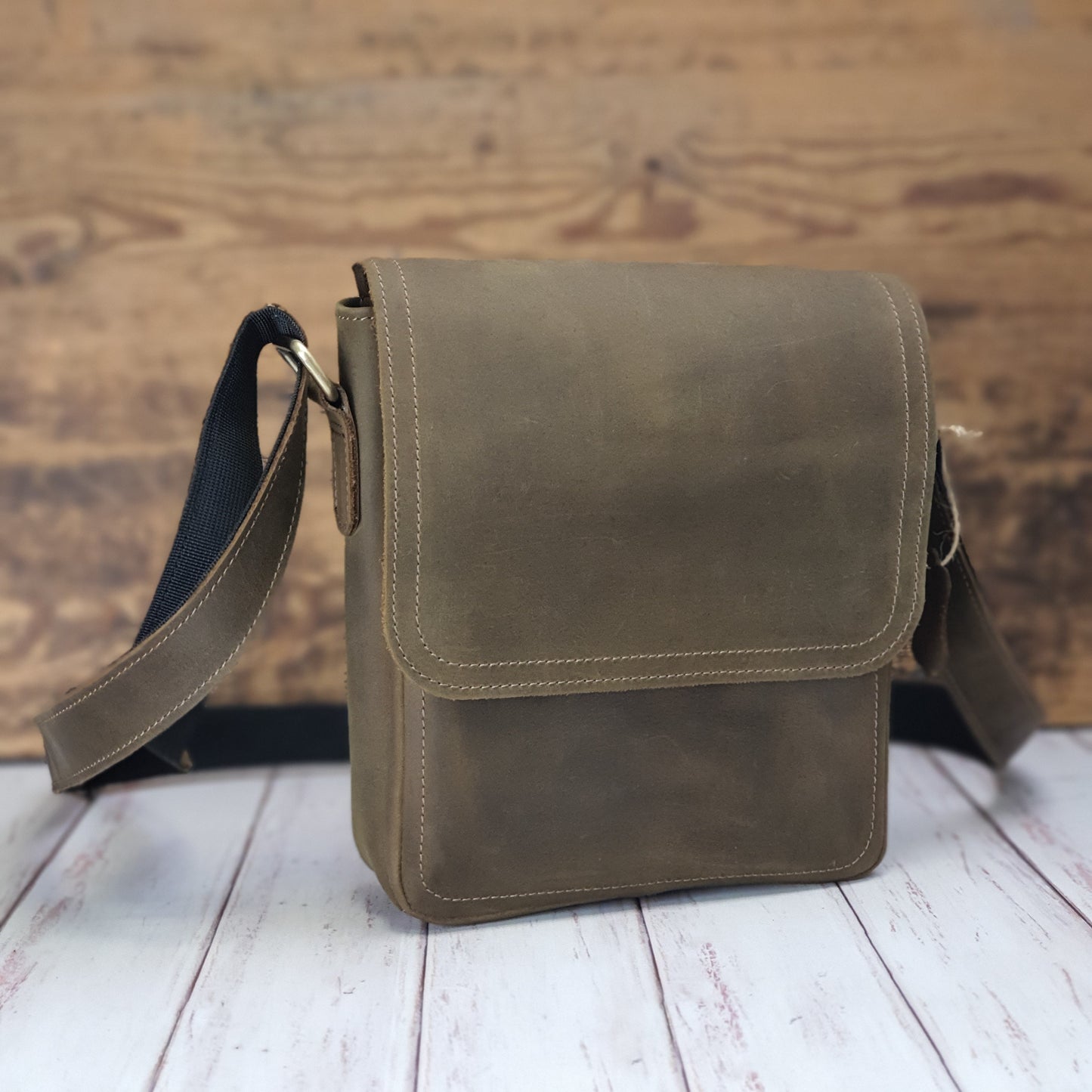 Mens Leather Messenger Bag, Crossbody Leather Men Everyday Satchel Bag