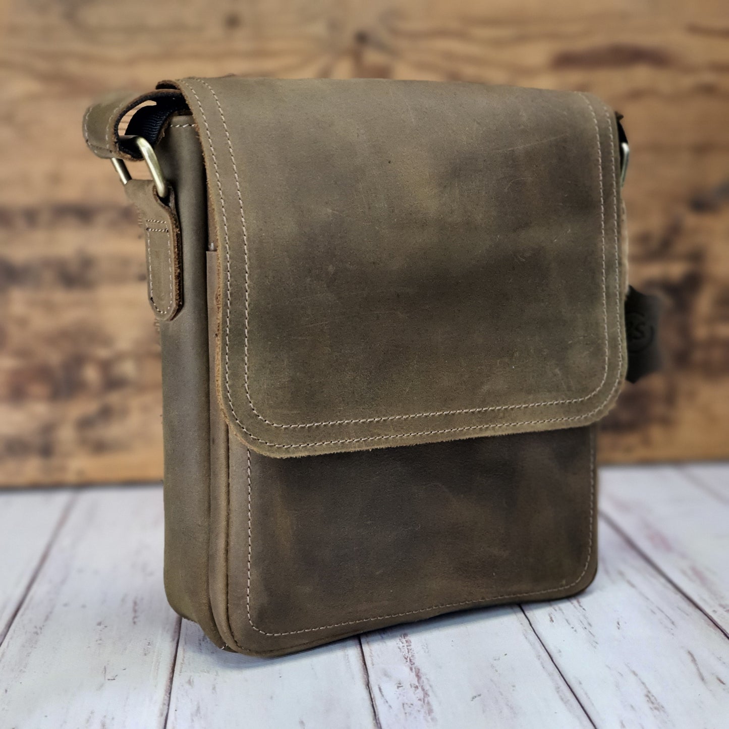 Mens Leather Messenger Bag, Crossbody Leather Men Everyday Satchel Bag