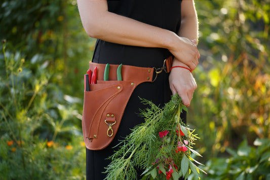 Leather Tool Belt Bag for Florist Gardener Farmer