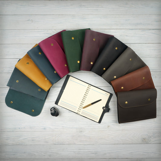 Accordian File Organizer, Leather File Holder A5 for documents, Vertical Expanding Folder