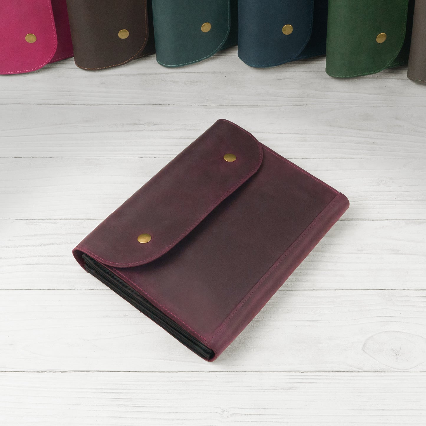 Accordian File Organizer, Leather File Holder A5 for documents, Vertical Expanding Folder