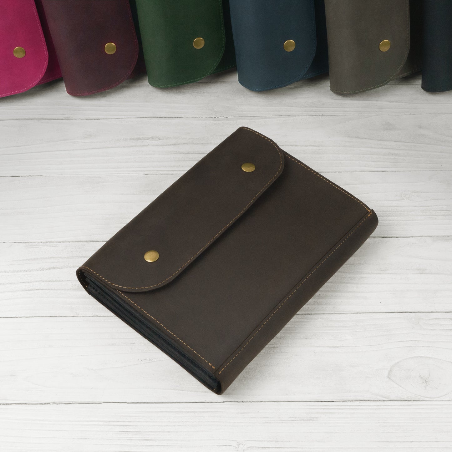 Accordian File Organizer, Leather File Holder A5 for documents, Vertical Expanding Folder