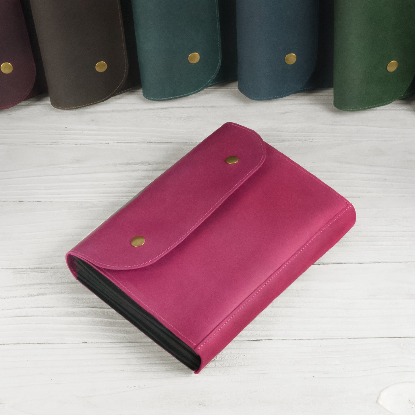 Accordian File Organizer, Leather File Holder A5 for documents, Vertical Expanding Folder