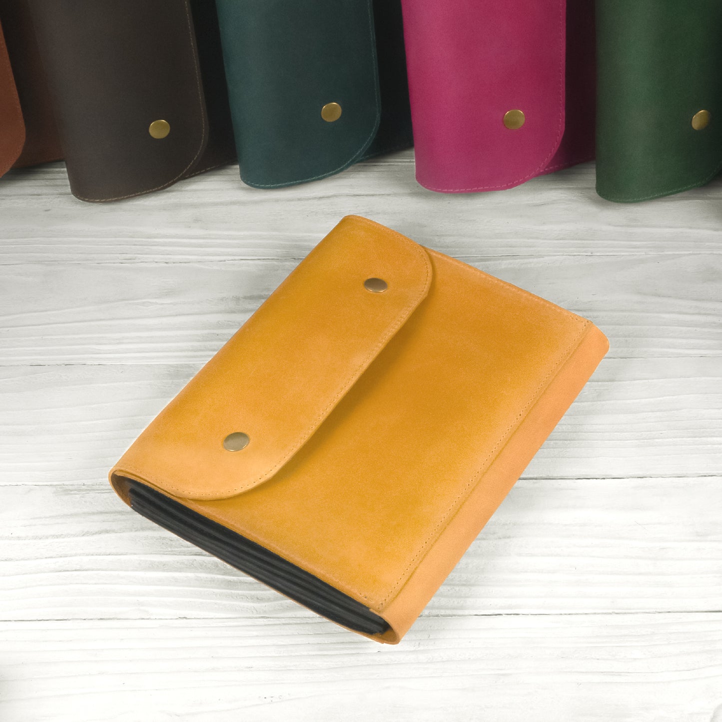 Accordian File Organizer, Leather File Holder A5 for documents, Vertical Expanding Folder