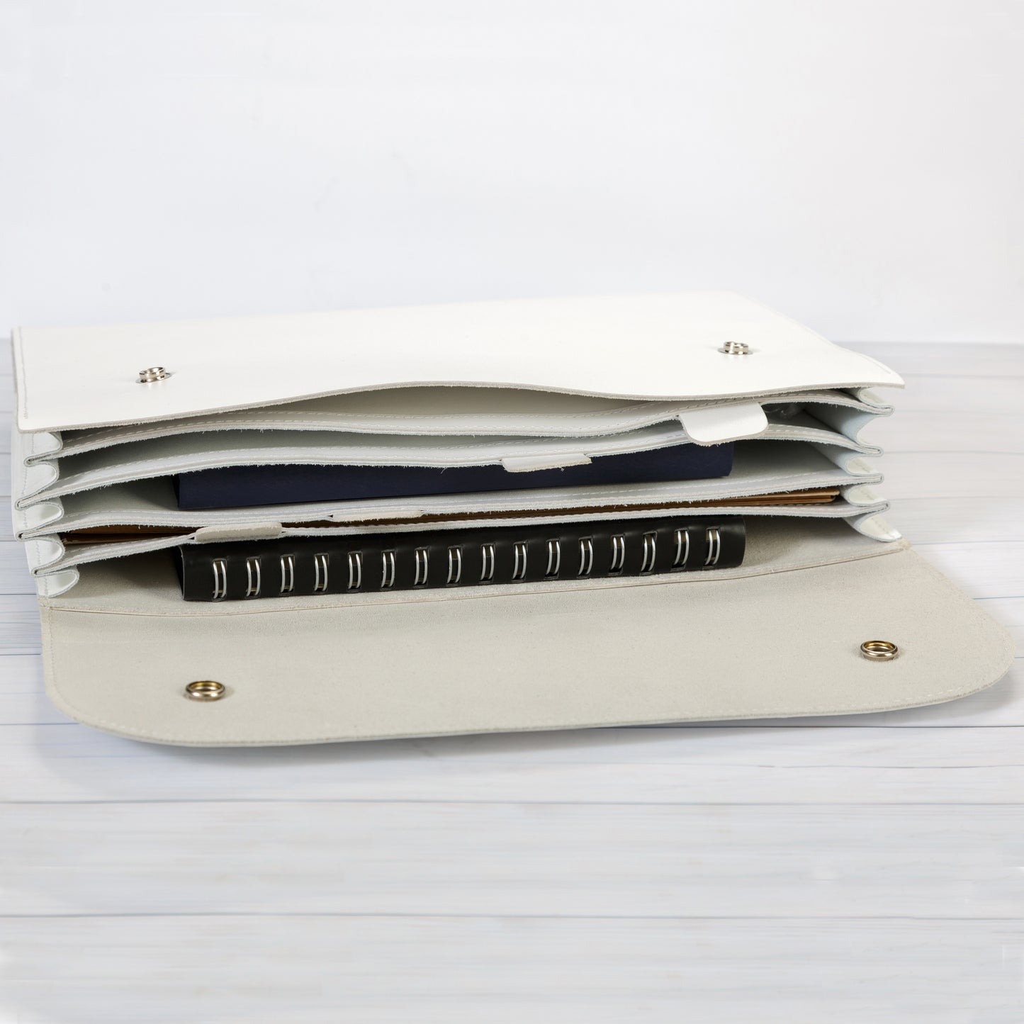Leather File Folder, Accordian File Organizer, Leather Holder A4 for documents, Vertical Expanding Folder