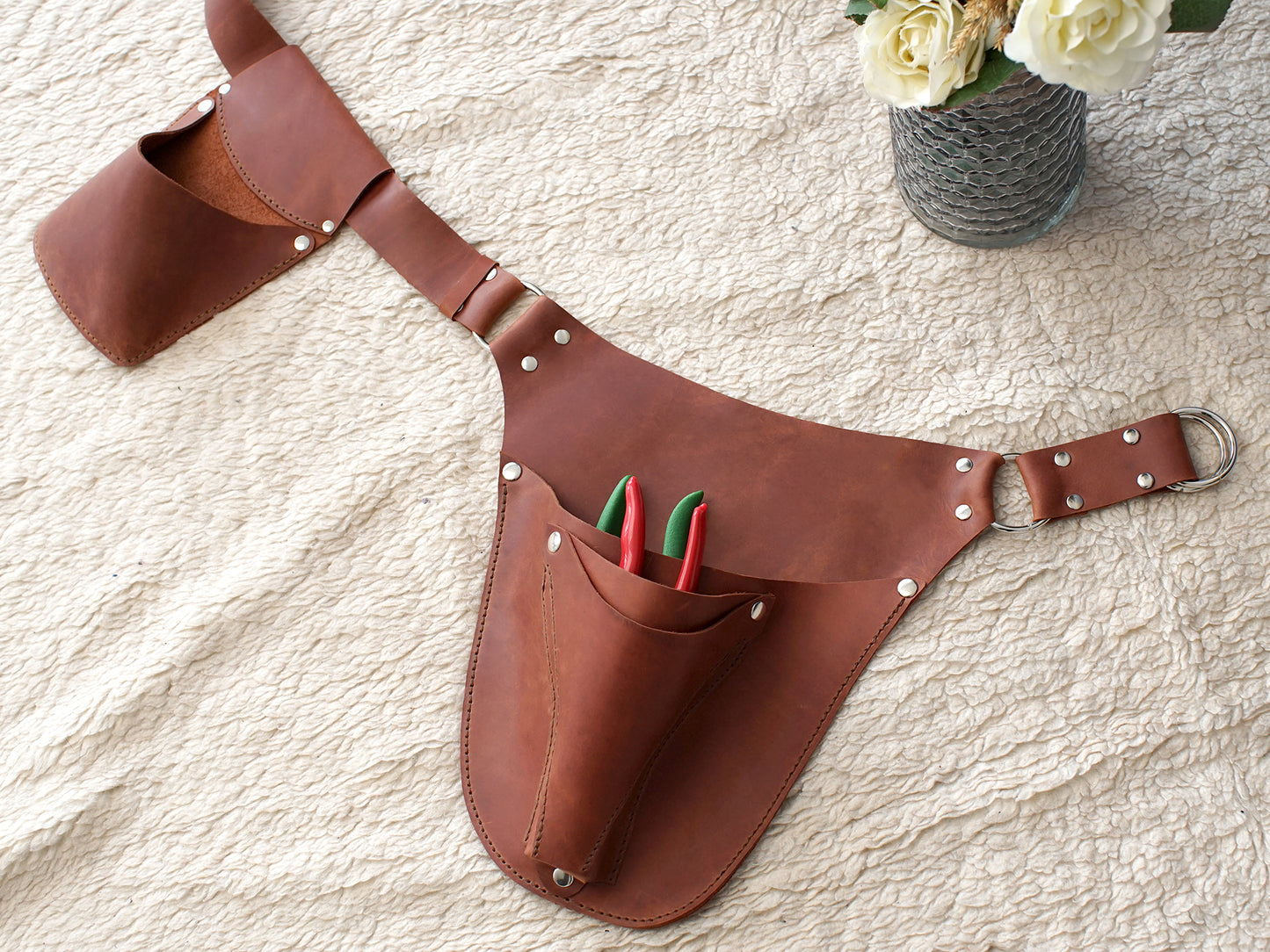 Florist Leather Tool Belt Set of Two Personalized Bag for Tools