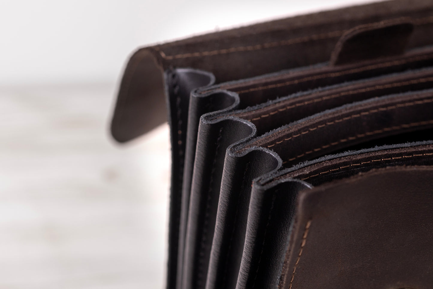 Leather File Folder, Accordian File Organizer, Leather Holder A4 for documents, Vertical Expanding Folder
